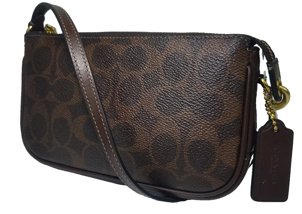 Coach Plaza Bag 18 in Signature Canvas Small Handbag-Brown-NWT